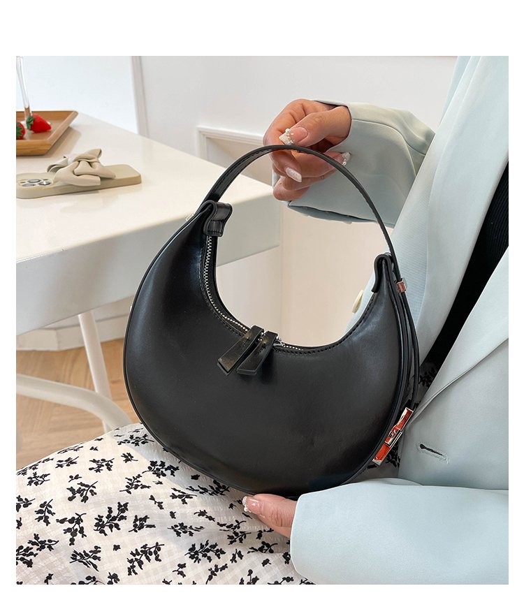 Women Trendy Shoulder Bag Fashion Underarm Half Moon Bag Ladies