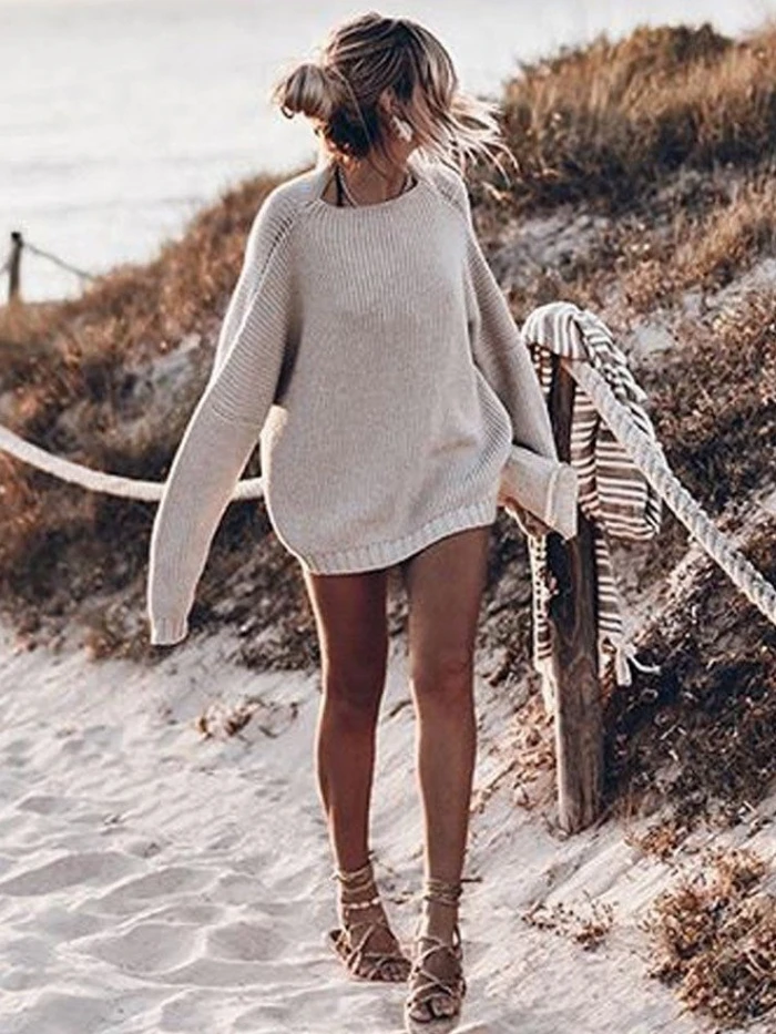 Loose plus size sweater coat