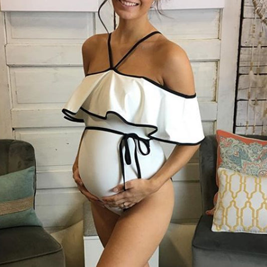 Printed pregnant women's one-piece swimsuit