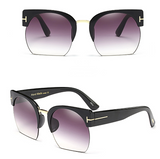 Newest Semi-Rimless Sunglasses Women Brand Designer Clear Lens