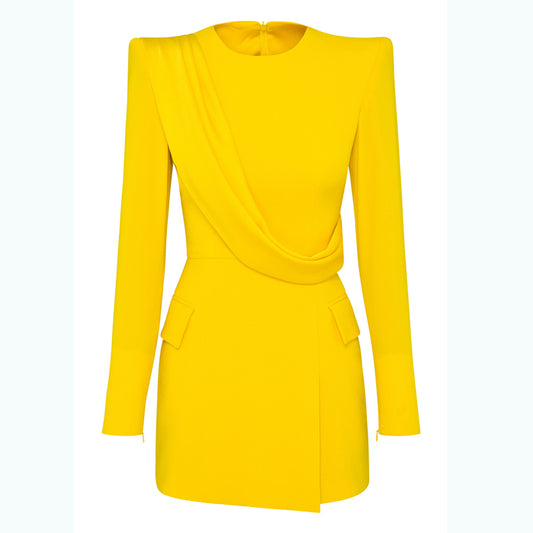 Yellow fashionable evening dress