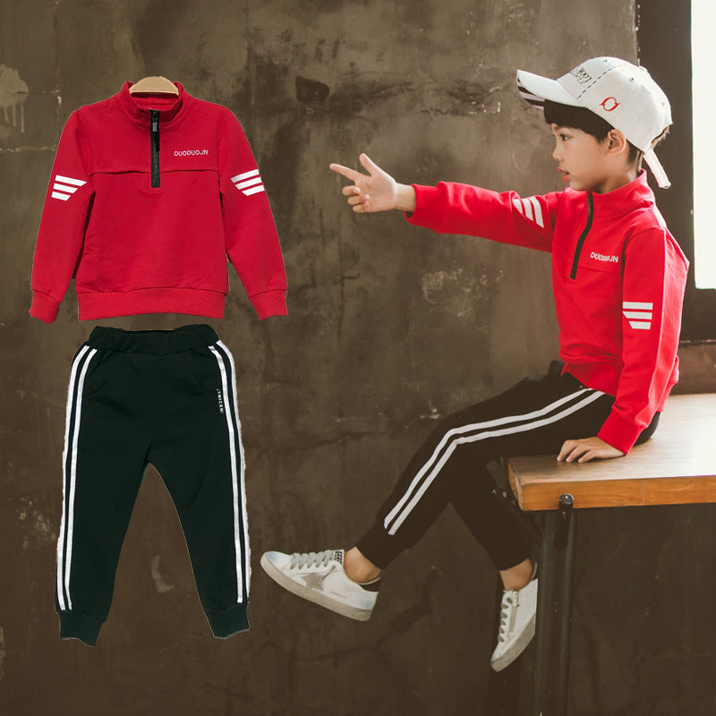 Boys\'New Spring Garment in 2021 Two Kids\' Leisure Sports Kids\'Spring School Garments