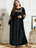 Women's Thickened Gold Velvet Ethnic Embroidery Casual