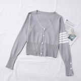 Single-Breasted Long-Sleeved Sweater Coat Women