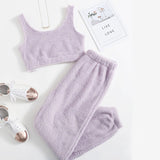 New Autumn And Winter Plush Casual Vest Pants Sportsuit