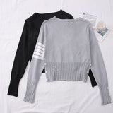 Single-Breasted Long-Sleeved Sweater Coat Women