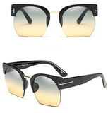 Newest Semi-Rimless Sunglasses Women Brand Designer Clear Lens