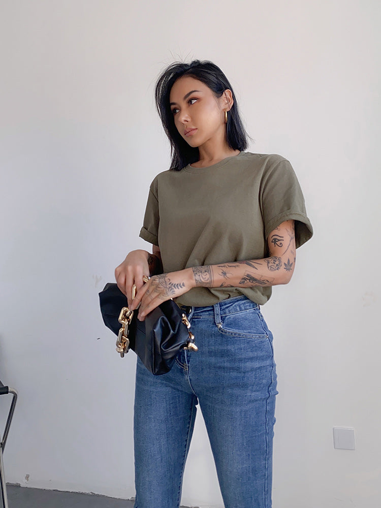 Women s Short sleeved Multicolor Loose T shirt