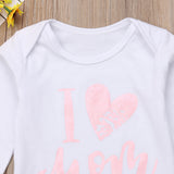 Autumn Winter Newborn Infant Baby Girl 3pcs Clothes Set Kids Girls Romper  Long Pants   Headband Outfits Clothing Set