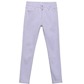 Women White Denim Jeans Pants Slim Female Girl Jean Trousers