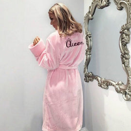Printed Letter Cardigan Queen Nightgown