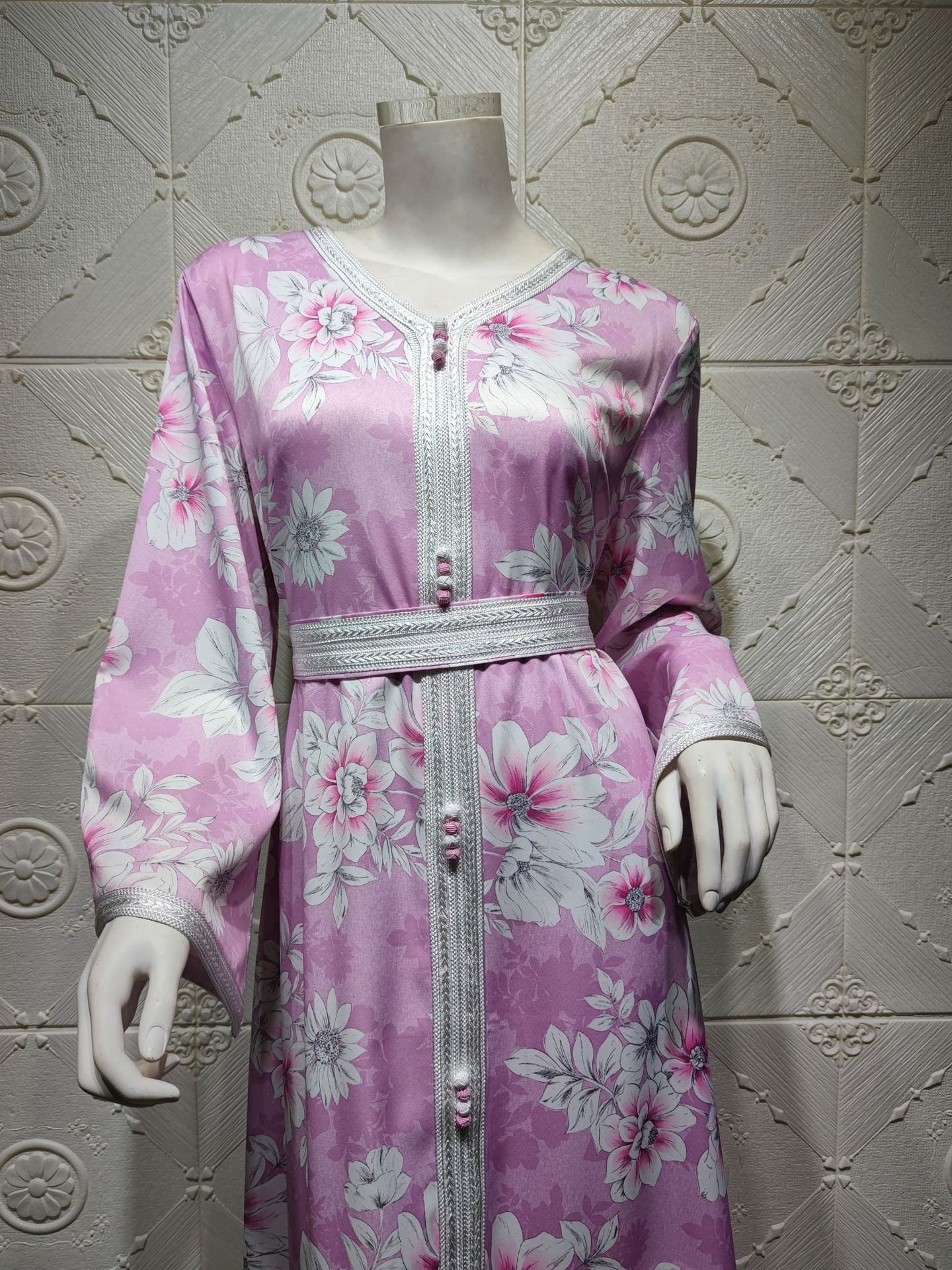 Print Floral Lace Long Dress