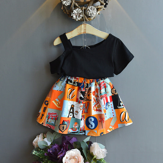 Summer Children's Clothing Korean Fashion Flower Lotus Leaf Collar