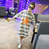 Middle-aged Girls' Bottoming Shirt Casual Hooded Mid-length