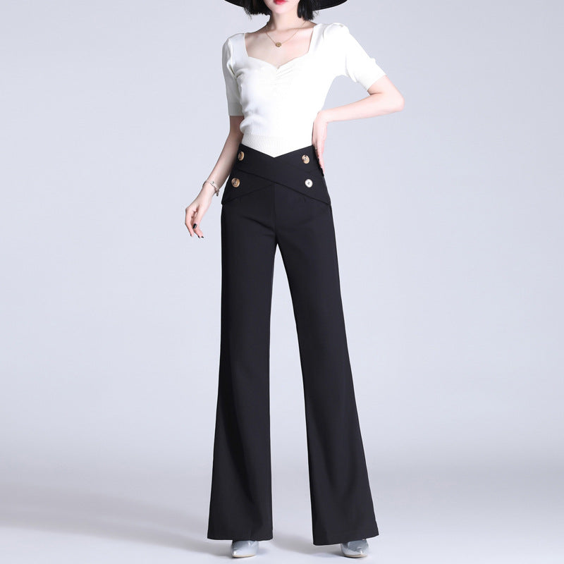 Summer New Suit Thin High Waist Straight Drooping Casual Pants