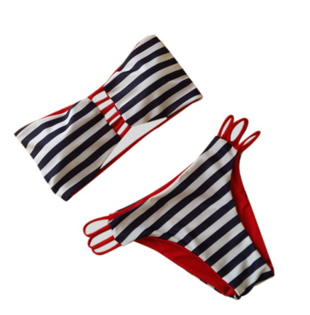 European and American bikini split swimsuit print swimsuit women
