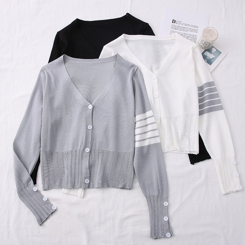 Single-Breasted Long-Sleeved Sweater Coat Women