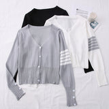 Single-Breasted Long-Sleeved Sweater Coat Women