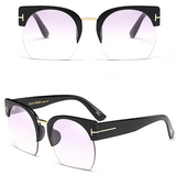 Newest Semi-Rimless Sunglasses Women Brand Designer Clear Lens