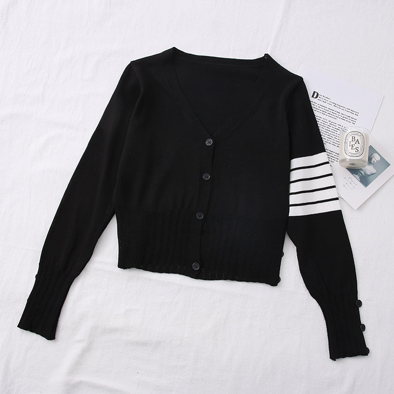Single-Breasted Long-Sleeved Sweater Coat Women