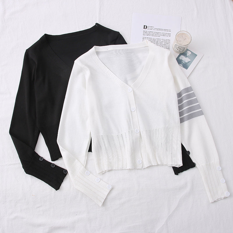 Single-Breasted Long-Sleeved Sweater Coat Women