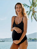 Pregnant mother split bikini