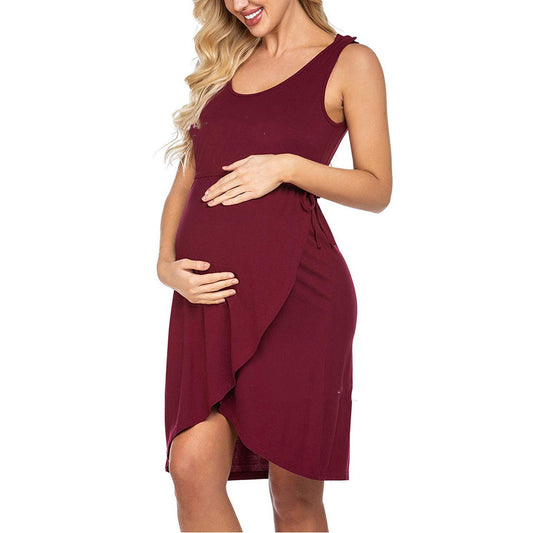 Solid color pregnant breastfeeding vest skirt