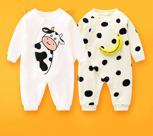 2-piece Newborn Baby Summer Baby Romper Long-sleeved Romper Newborn Baby Jumpsuit