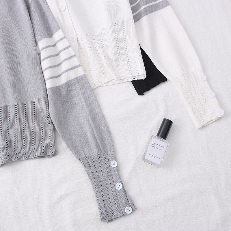 Single-Breasted Long-Sleeved Sweater Coat Women