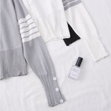 Single-Breasted Long-Sleeved Sweater Coat Women