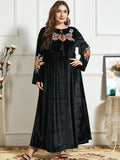 Women's Thickened Gold Velvet Ethnic Embroidery Casual