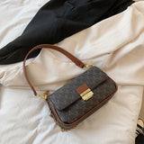LEFTSIDE Retro Letter PU Leather Small Underarm