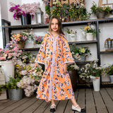 Ladies Print Princess Lace Ribbon Middle East Parent-Child Wear