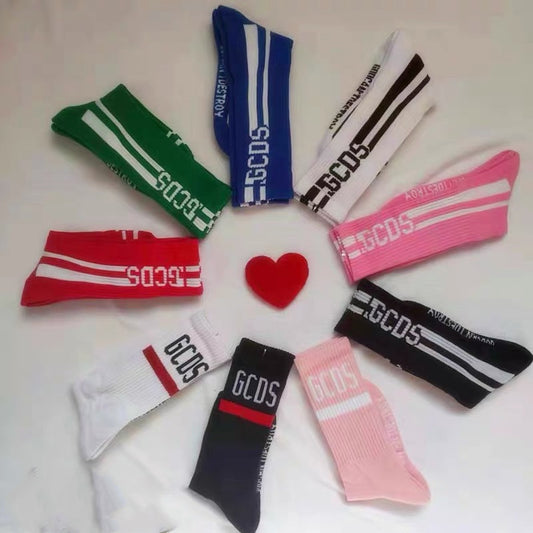 Pure cotton high-top letter socks