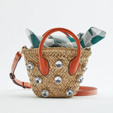 Summer Sweet Rattan Weaving Shoulder Crossbody Bag