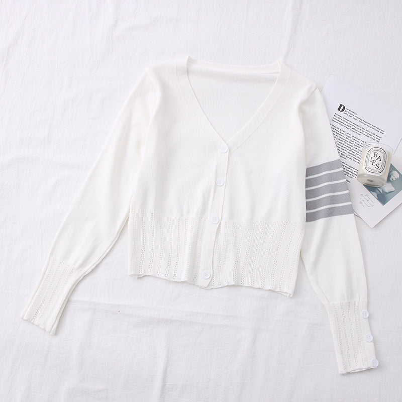 Single-Breasted Long-Sleeved Sweater Coat Women