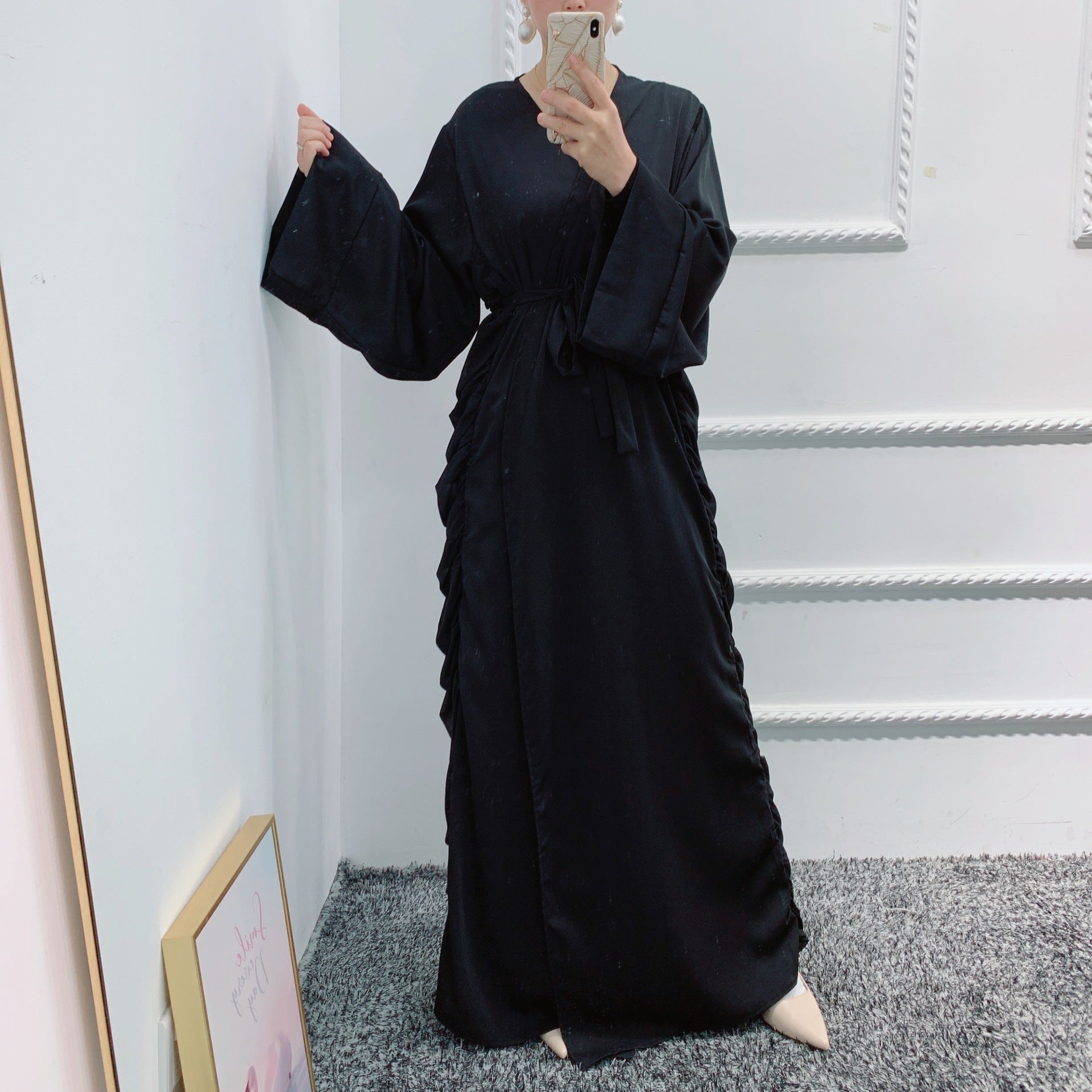 Solid Color Flowy Tie Long Dress
