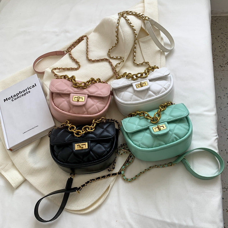 Women's Mini PU Leather Saddle Shoulder Crossbody Bags