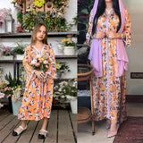 Ladies Print Princess Lace Ribbon Middle East Parent-Child Wear