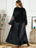 Women's Thickened Gold Velvet Ethnic Embroidery Casual