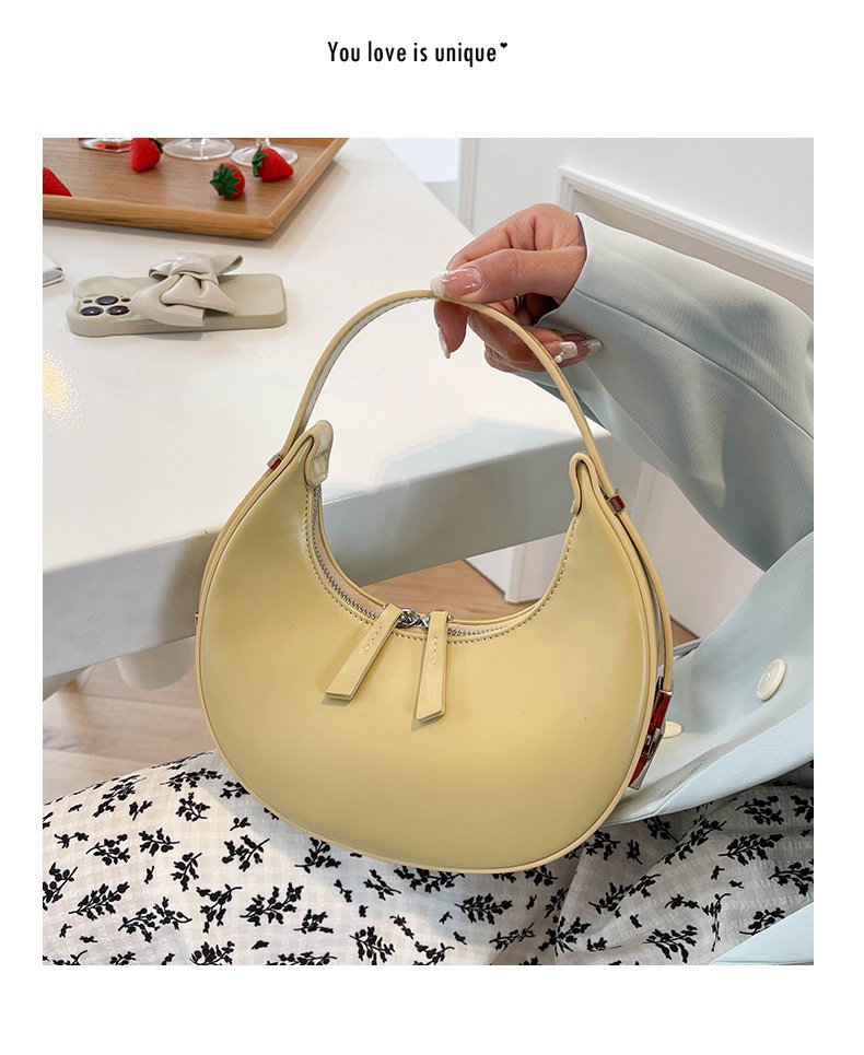 Women Trendy Shoulder Bag Fashion Underarm Half Moon Bag Ladies