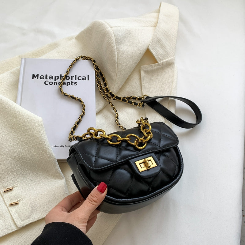 Women's Mini PU Leather Saddle Shoulder Crossbody Bags