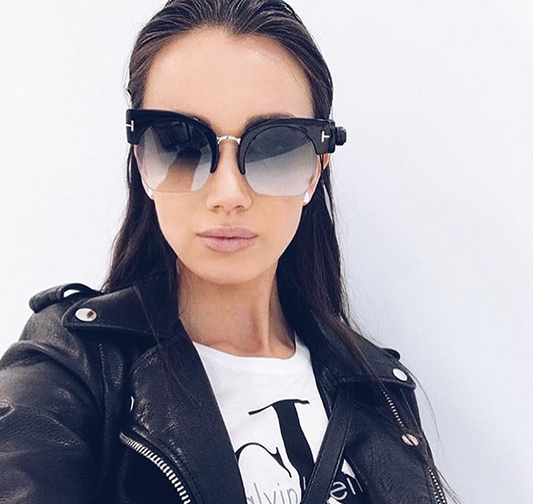 Newest Semi-Rimless Sunglasses Women Brand Designer Clear Lens