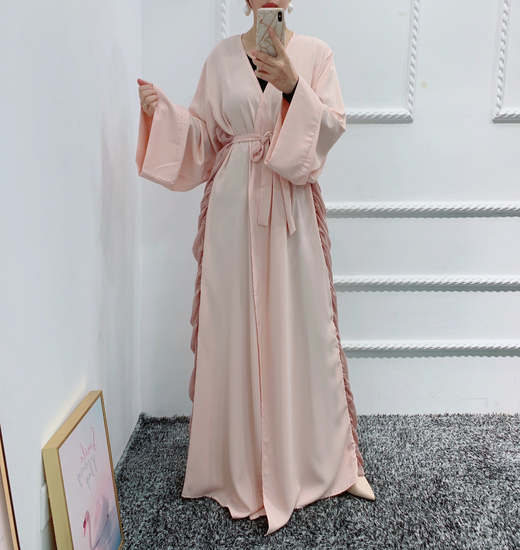 Solid Color Flowy Tie Long Dress