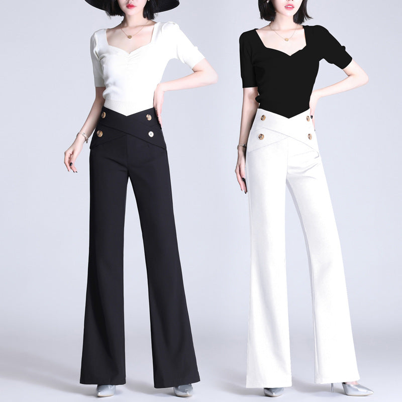 Summer New Suit Thin High Waist Straight Drooping Casual Pants