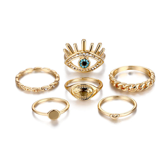 RingsEuropean And American Retro New Eye Love Ring 6-piece Set