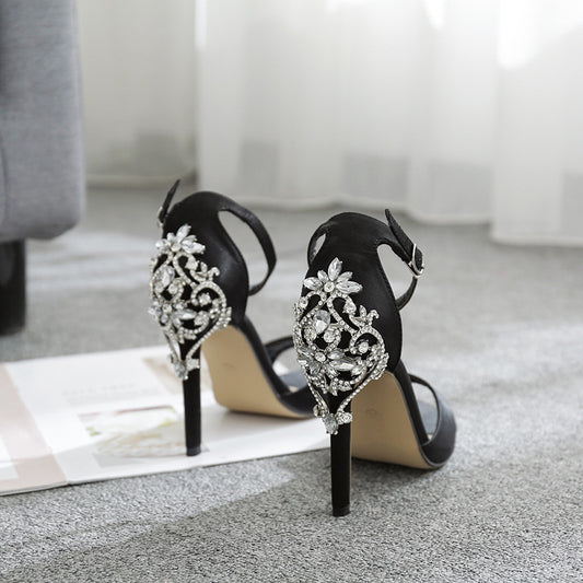 High heels rhinestone women's shoes