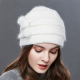 Spring, Autumn And Winter Middle-aged And Elderly Ladies Rabbit Fluffy Hat