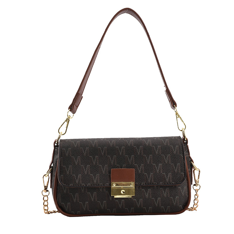 LEFTSIDE Retro Letter PU Leather Small Underarm
