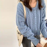 Milk Blue Sweater Women\'s Lazy Cardigan Coat Gentle Wind